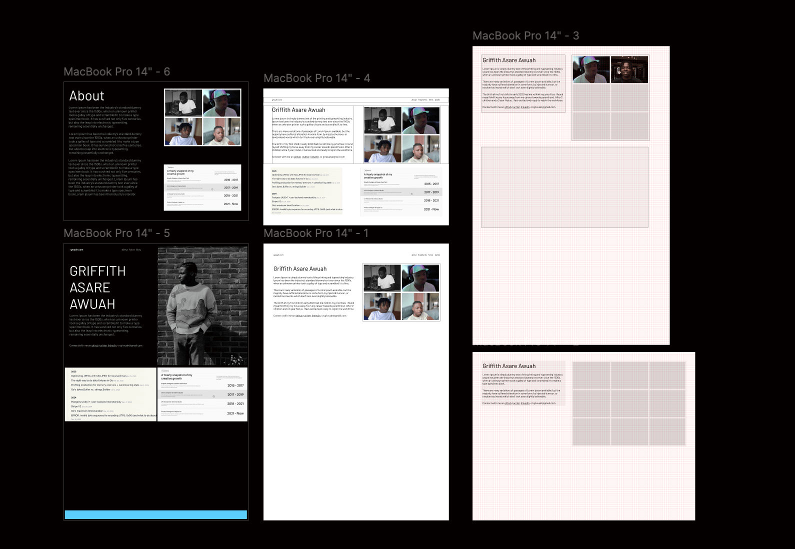 figma designs for the new website